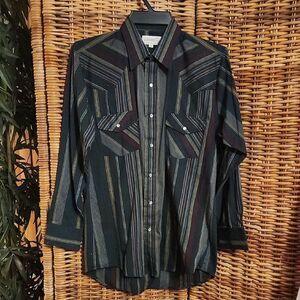 Vintage Sheplers Western Shirt Pearl Buttons M